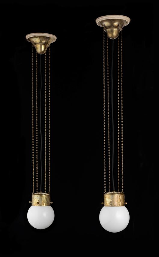 Josef  Hoffmann - Pair of hanging lamps | MasterArt